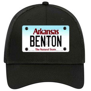 Benton Arkansas Metal on Trucker Mesh Snapback Hat - Black